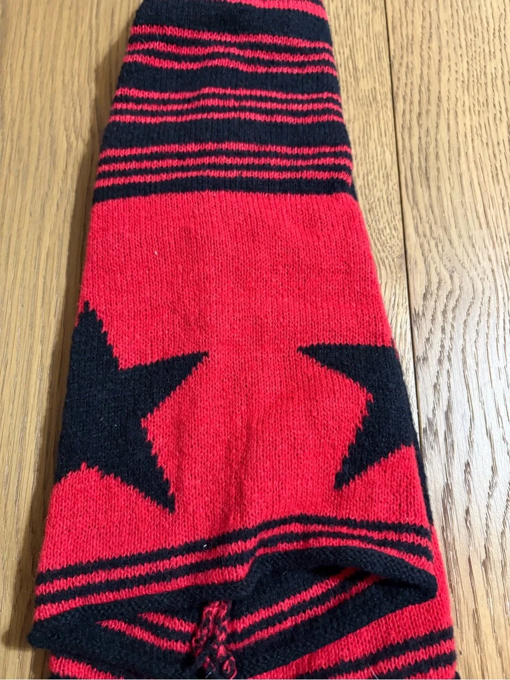 Hot Topic Black Knit Leg Warmers with Red Accent